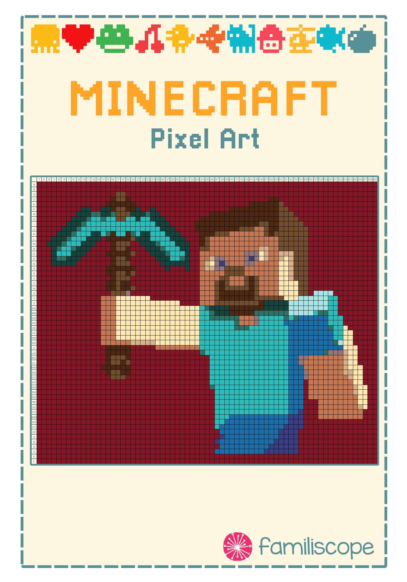 Minecraft Dessin Pixel A Imprimer Et A Colorier pour Jeux De Dessin Pixel Art Gratuit 