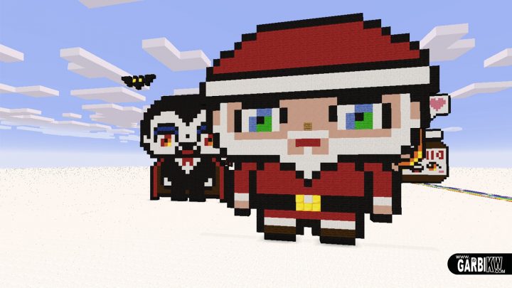 Minecraft Pixel Art – How To Make Kawaii Santa Claus destiné Pixel Art Pere Noel