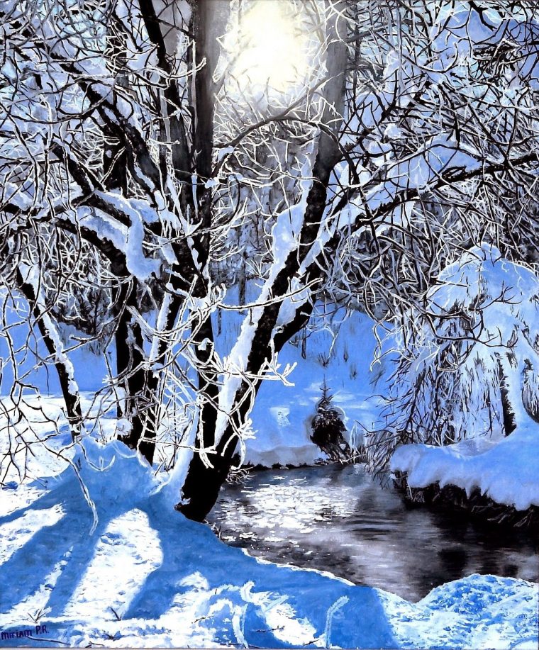 Miriam Peters-Rouyer "artiste-Peintre" : "paysage D'hiver destiné Dessin De Paysage D Hiver