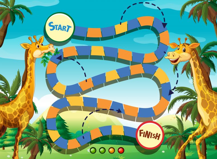 Modèle De Jeu Avec Girafe Dans Le Fond De La Jungle intérieur Jeux De Girafe Gratuit