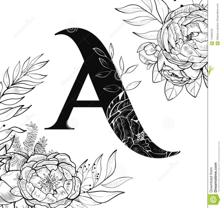 Modèle De La Lettre A D'alphabet De Fleur Illustration De avec Modele De Lettre Alphabet