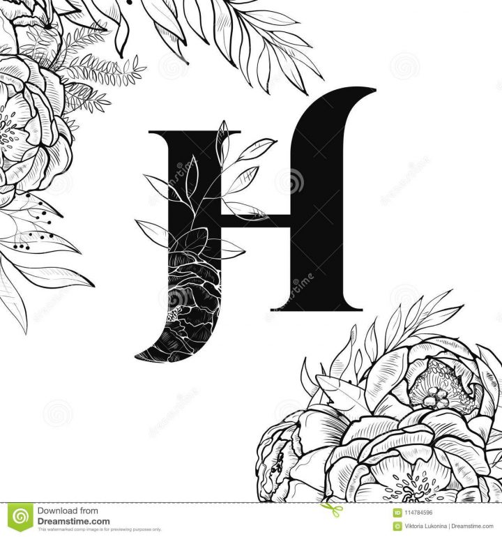 Modèle De La Lettre H D'alphabet De Fleur Illustration De avec Modele De Lettre Alphabet