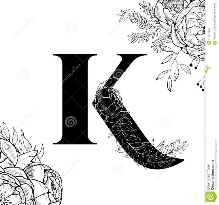 Modèle De La Lettre K D'alphabet De Fleur Illustration De avec Modèle D Alphabet