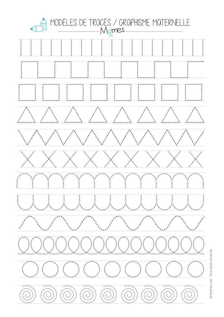 Modèles De Graphisme En Pointillé | Maternelle, Graphismes concernant Alphabet En Pointillé A Imprimer