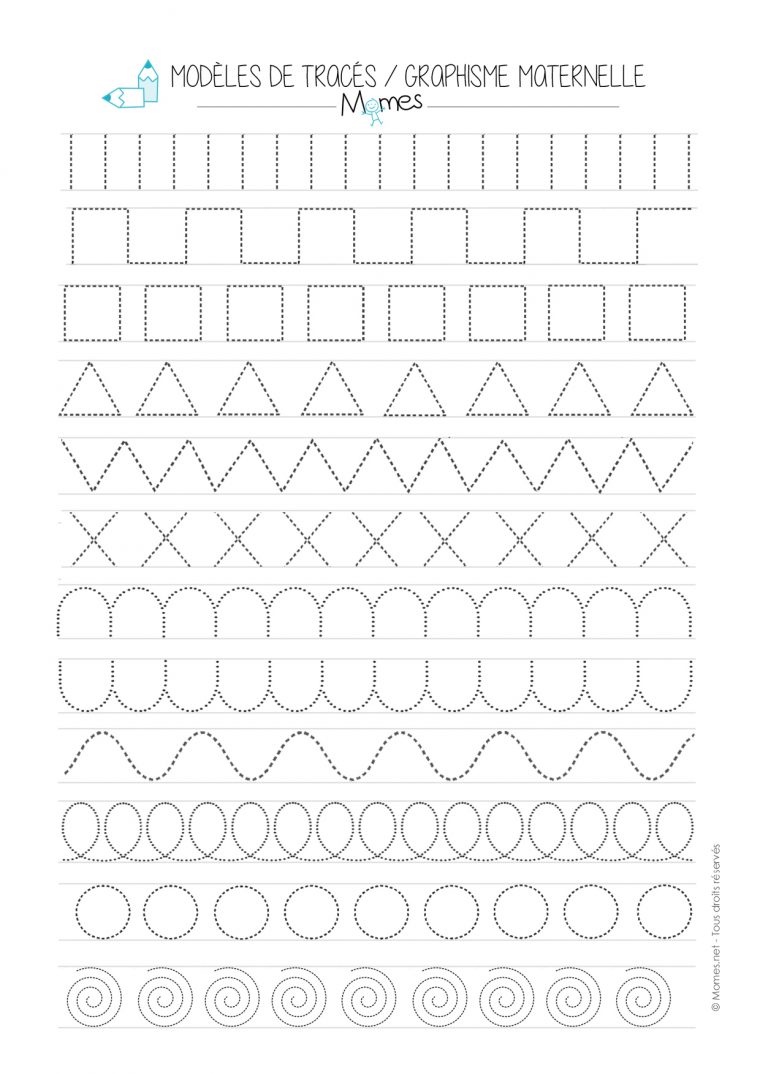 Modèles De Graphisme En Pointillé – Momes encequiconcerne Fiche Graphisme Maternelle