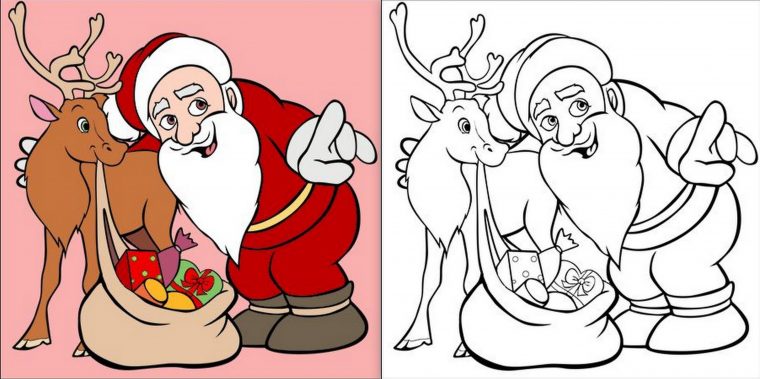 Modèles De Père Noël À Dessiner, Colorier Ou Découper avec Pere Noel A Imprimer Et A Decouper