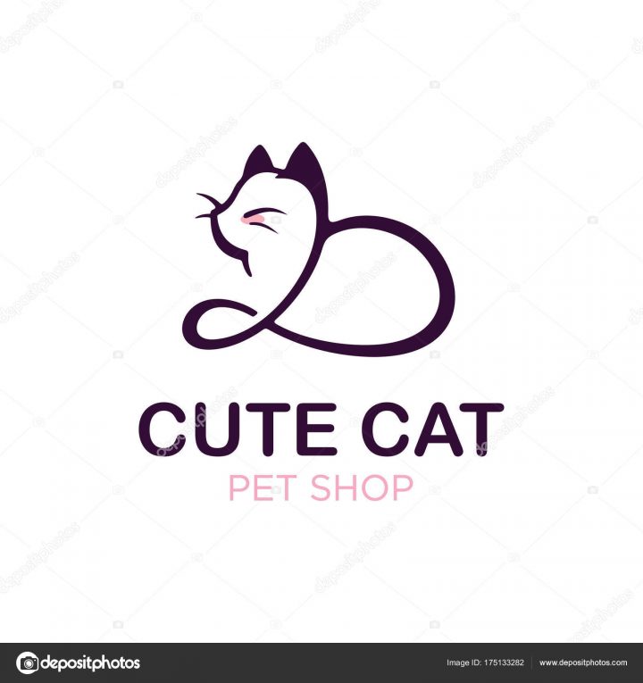 Modern Professonal Logo Illustration Cat, Pet Emblem Design pour Dessin De Petshop