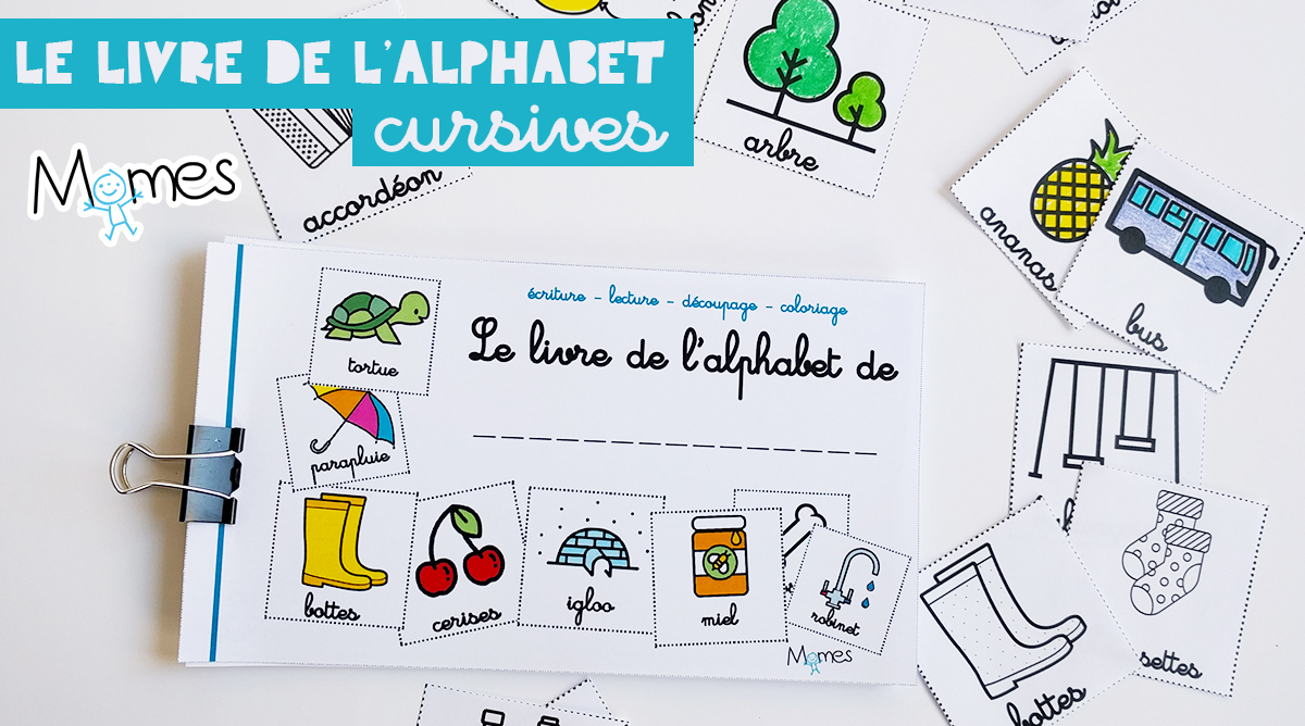 Mon Livre D'alphabet En Lettres Cursives - Momes dedans Lettre De L Alphabet A Imprimer Et Decouper