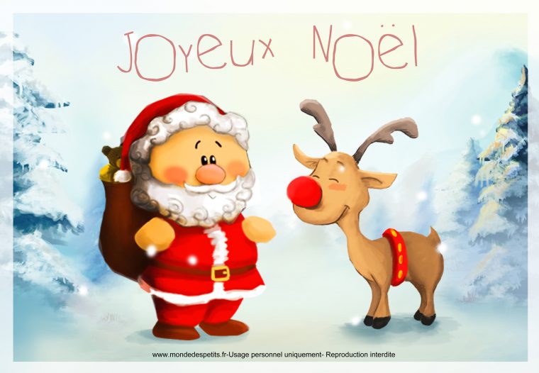 Monde Des Petits – Par Thème dedans Carte Joyeux Noel À Imprimer