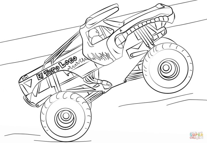 Monster Jam Coloring Pages Monster Jam Scooby Doo Monster concernant Scooby Doo À Colorier