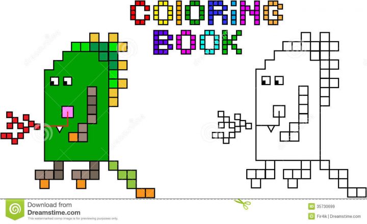 Monstre Troisième De Pixel De Livre De Coloriage pour Coloriage Pixel Gratuit