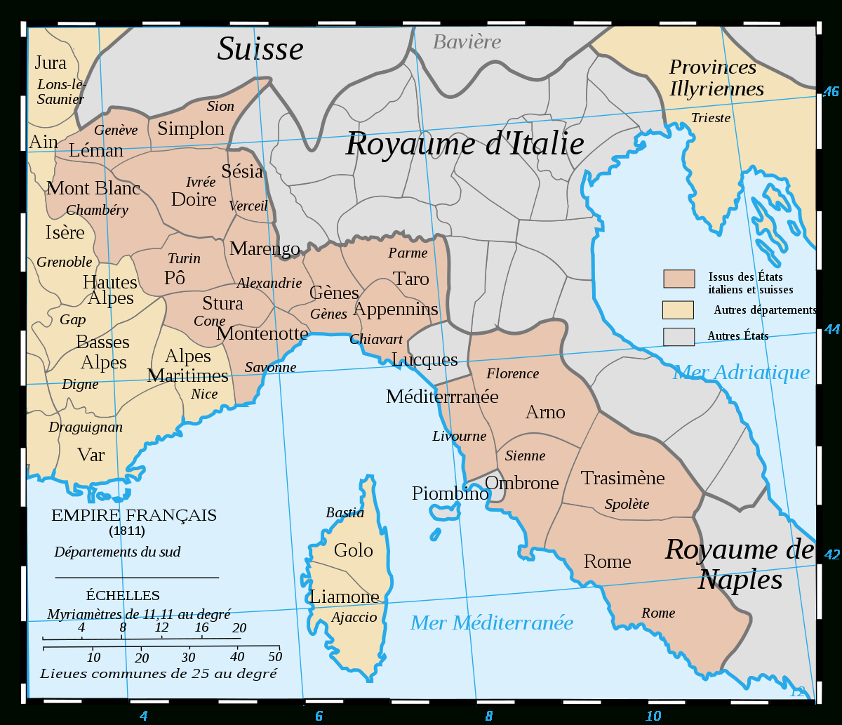 Mont-Blanc (Département) — Wikipédia intérieur Carte Des Départements Français 
