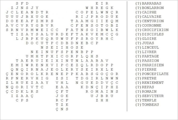 Mots Cachés Et Mots Fléchés Sur La Semaine Sainte, Le Carême pour Mots Croisés Gratuits À Imprimer Cycle 3