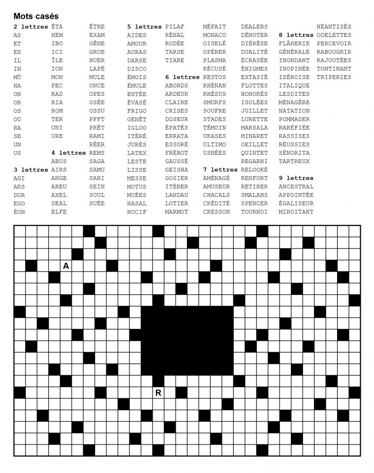 Mots Casés 20X30 / Grille N° 1 – Creagame destiné Grille De Mot Fleches