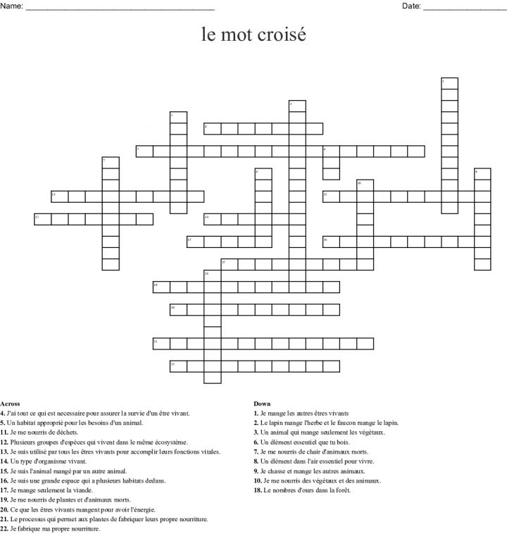 Mots Croises 1920-1930 Crossword – Wordmint intérieur Mot Croiser