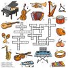 Mots Croisés Couleur, Jeu Éducatif Pour Les Enfants Sur Les Instruments De  Musique pour Jeu Des Instruments De Musique