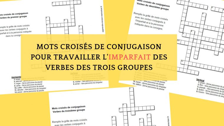 Mots Croisés De Conjugaison Pour Travailler L'imparfait Des pour Mots Croisés Avec Image