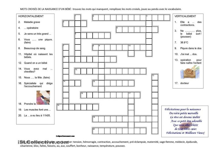 Mots Croisés De La Naissance En 2020 | Mots Croisés, Mots De à Jeux De Mot Croiser