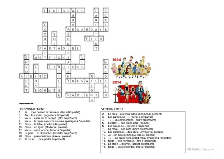 Mots Croisés Du Présent Et De L'imparfait – Français Fle concernant Mots Croisés Cm2 À Imprimer