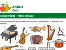 Mots Croisés En Anglais Sur Le Thème Des Instruments De Musique concernant Fabriquer Des Mots Croisés