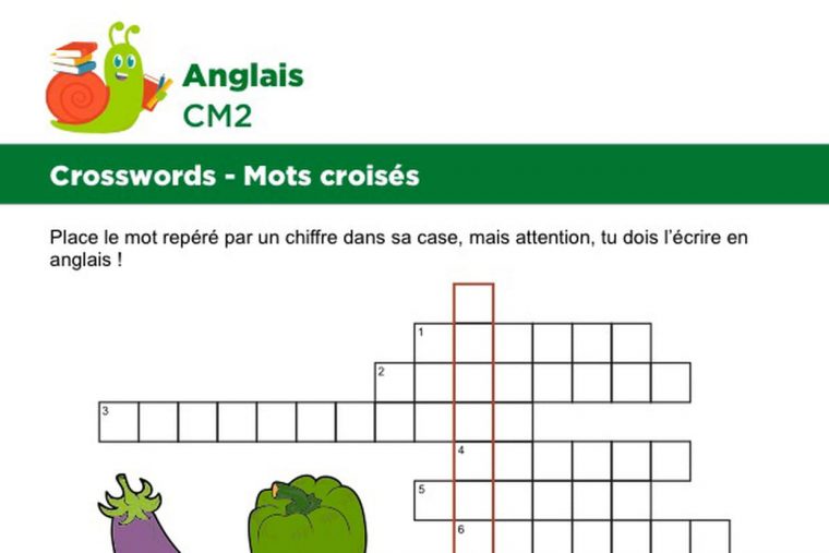 Mots Croisés En Anglais Sur Le Thème Des Légumes avec Jeu De Mot En Anglais