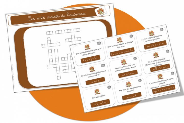 Mots Croisés : L'automne | Bout De Gomme concernant Mots Croisés Cm2 À Imprimer