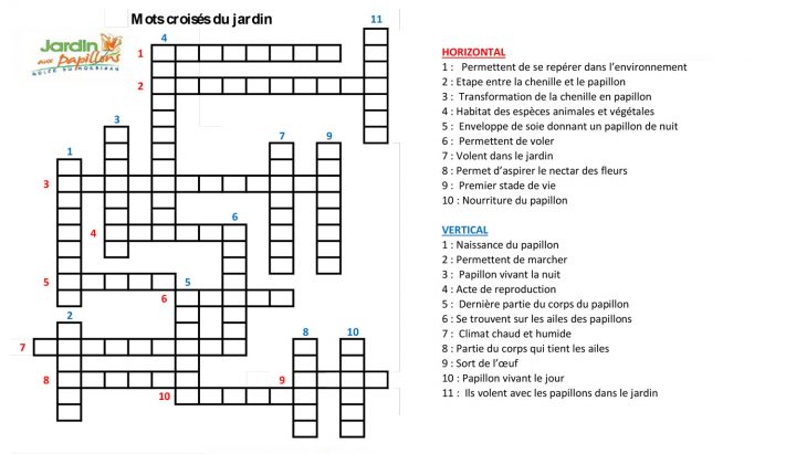 Mots-Croisés – Le Jardin Aux Papillons tout Jeu De Mot Croisé