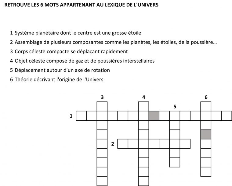 Mots Croisés | Les Savanturiers De L'univers destiné Mots Croises Ca