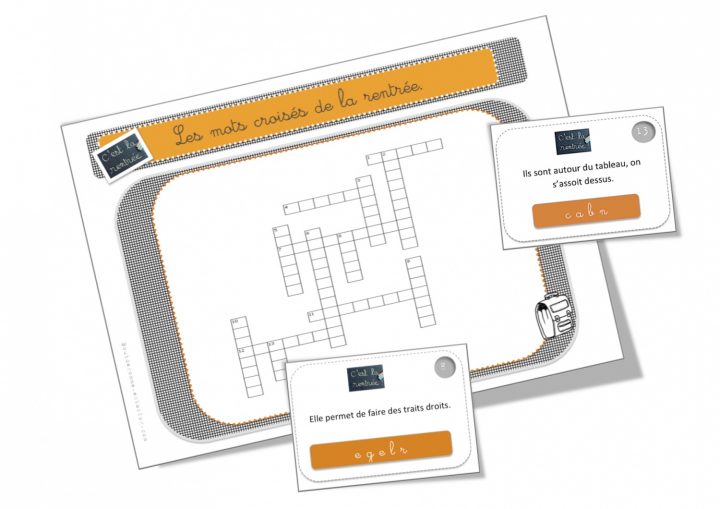 Mots Croisés Pour La Rentrée: Rituels | Bout De Gomme encequiconcerne Mots Fleches Cm1 Imprimer