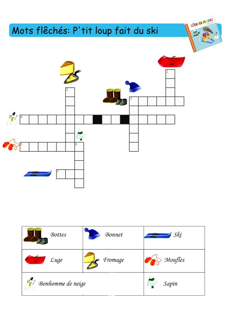 Mots Fléché P'tit Loup Fait Du Ski – Animarecre à Mots Fleche