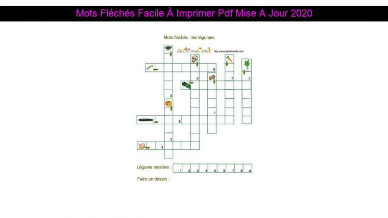 Mots Fléchés Facile À Imprimer Pdf Mise A Jour 2020 intérieur Mots Fléchés Facile À Imprimer