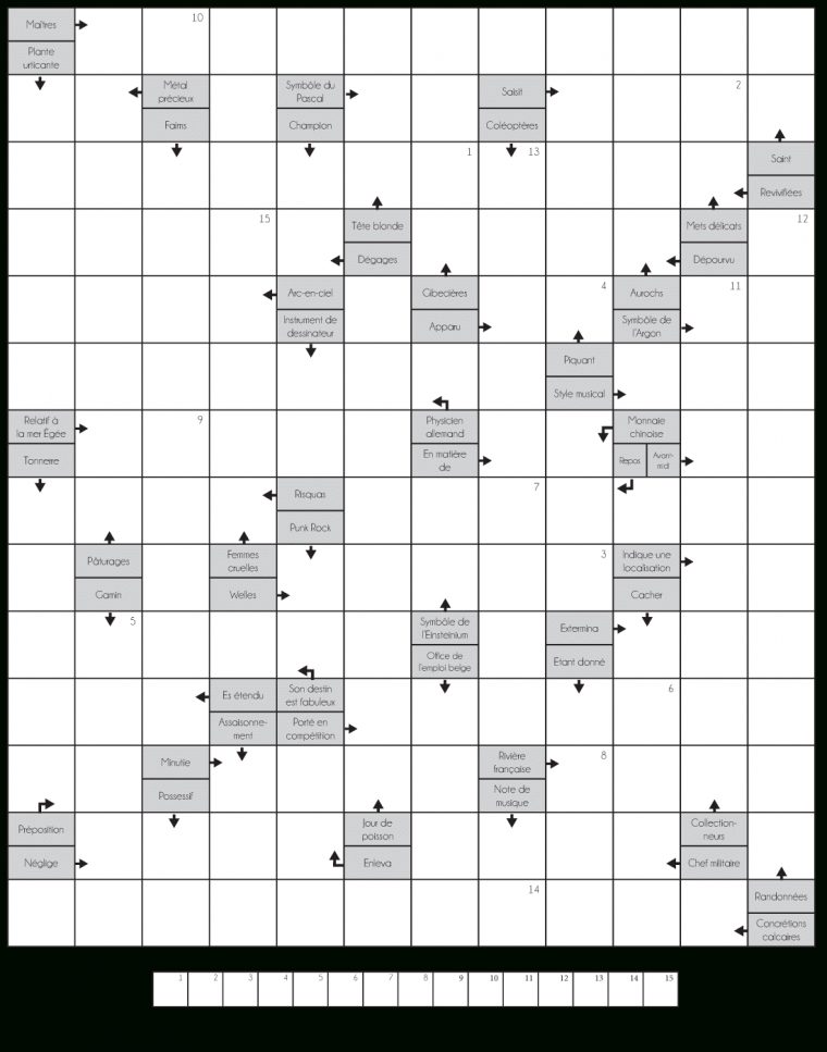 Mots Fléchés – Grille 03 – Divertissement – École intérieur Grille De Mot Fleches