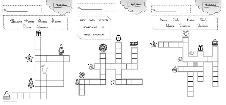 Mots Fléchés] Travailler Autour Du Lexique De L'hiver Et De encequiconcerne Mots Croisés Noel