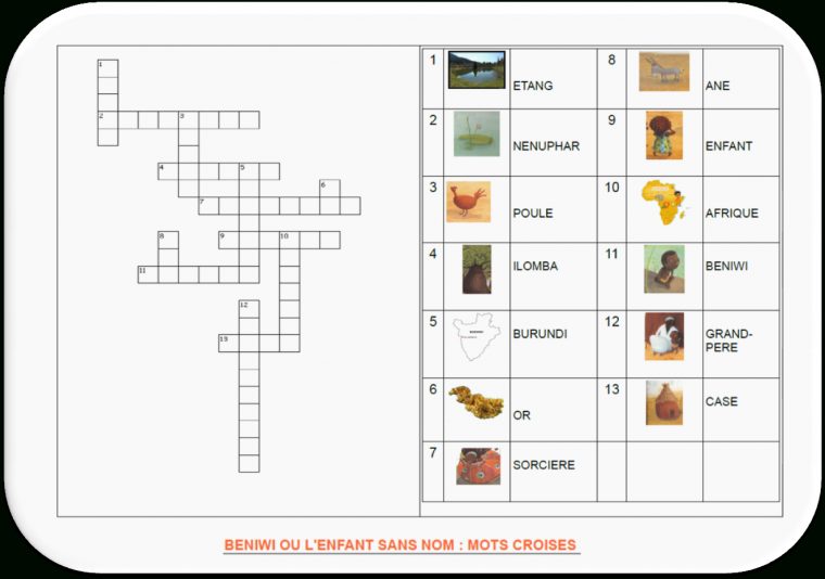 Mots Mêlés Et Mots Croisés Gs Béniwi Ou L'enfant Sans Nom – concernant Mots Fleches Enfants