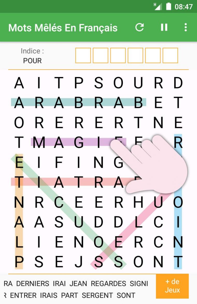 Mots Mêlés Français Gratuits Pour Android – Téléchargez L'apk serapportantà Jeux Mots Mélés Gratuits