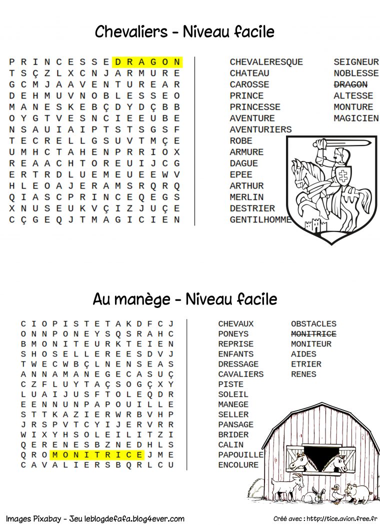 Mots Mêlés Gratuits À Imprimer Cheval Et Équitation (Nouveau avec Mots Fléchés Simples À Imprimer