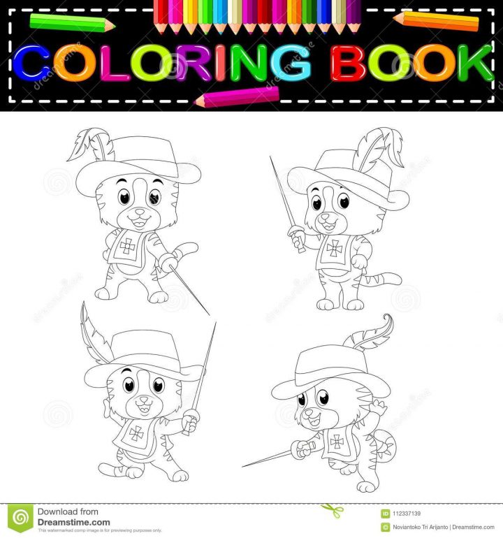 Mousquetaire De Chaton Avec Livre De Coloriage D'épée concernant Coloriage D Épée