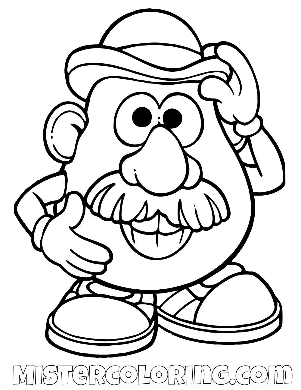 Mr. Po Head Greeting Toy Story Coloring Page | Disney avec Coloriage Mr Patate 