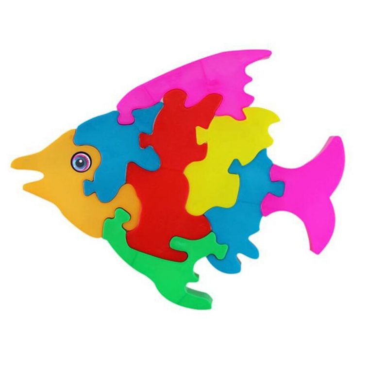 Muqgew Beau Poisson Puzzle Enfant Jouet Éducatif Dessin intérieur Tangram Enfant