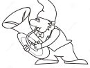 Nain - Trompette, Livre De Coloriage Illustration De Vecteur destiné Trompette À Colorier