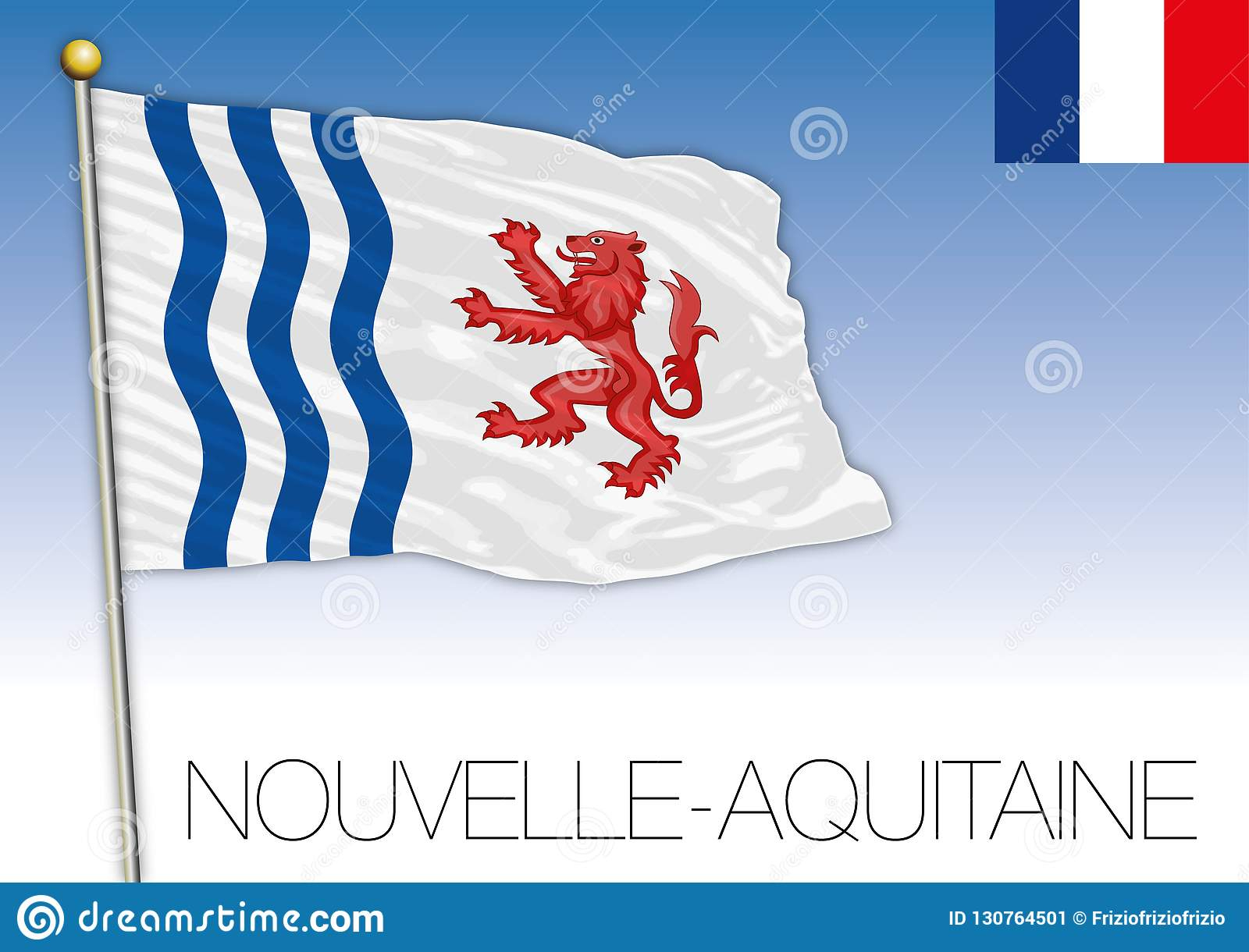 New Aquitaine Regional Flag, France, Vector Illustration pour Nouvelle Region France 