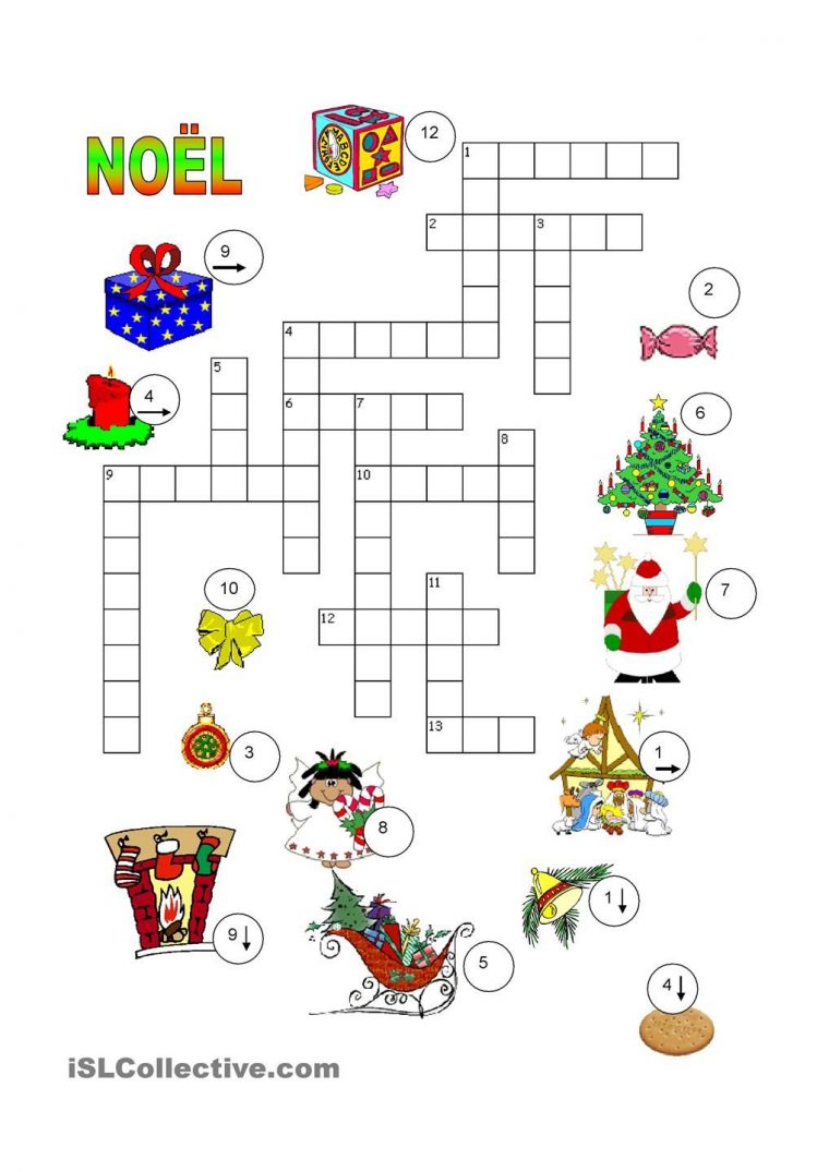 Noël Mots Croisés – #jeux Éducatif Sur Le Thème De #noël intérieur Mots Croisés Noel