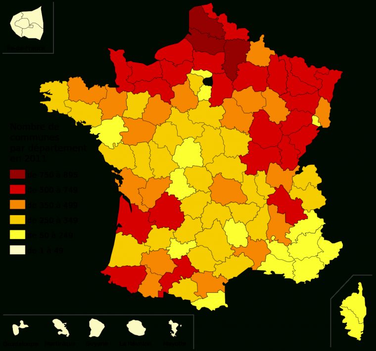 Nombre De Communes Par Département En France Au 1Er Janvier à Combien De Departement En France