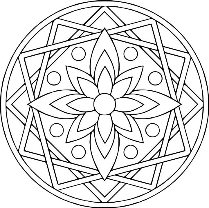 Nos Coloriages. Dessin Rosace Mandala A Colorier. Mandala dedans Dessiner Une Rosace