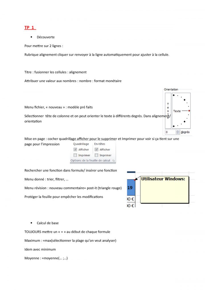 Note-Cours-Excel – Méthodologie Excel – – Dauphine – Studocu serapportantà Quadrillage À Imprimer