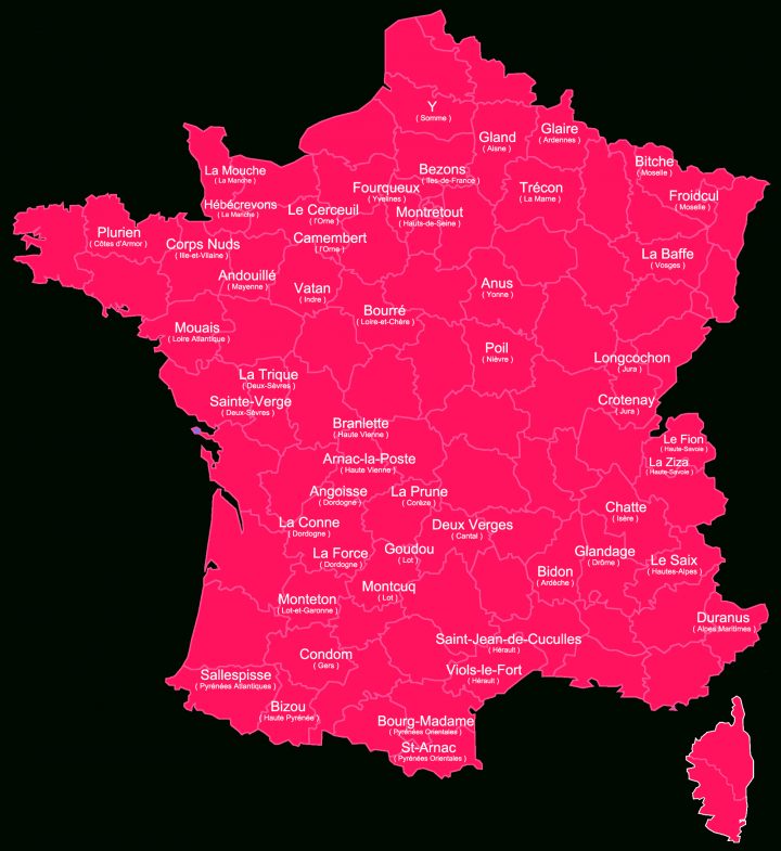 Notre Carte Des Noms De Villes Les Plus Drôles En France encequiconcerne Carte De La France Avec Ville