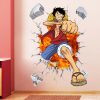 Nouveau 3D Dessin Animé One Piece Mur Coller Pin-Up Chambre D'enfants Salon  Décoration De Fond Autocollants Maternelle Bricolage Mural Art avec Dessin Animé De One Piece