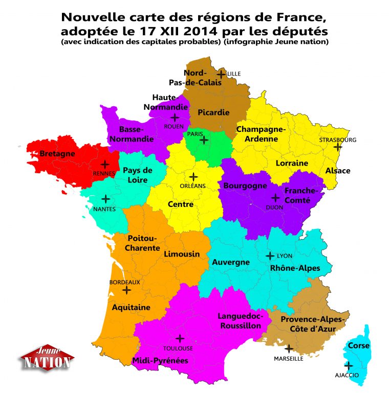 Nouvelle_Carte-Régions France 2014_Reforme_Territoriale- tout Nouvelle Carte Region