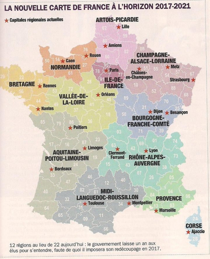 Nouvelles Régions : Où Sont Passées Les Économies tout Carte Région France 2017