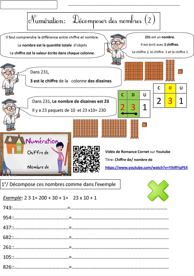 Numération Ce2: Différencier Chiffre Et Nombre | Le Blog De à Cours Ce2 A Imprimer